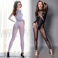 bodysuits women mesh lingerie sexy see through high elastic clothes leotard catsuit tights stripper outfit romper bodycon sexi
