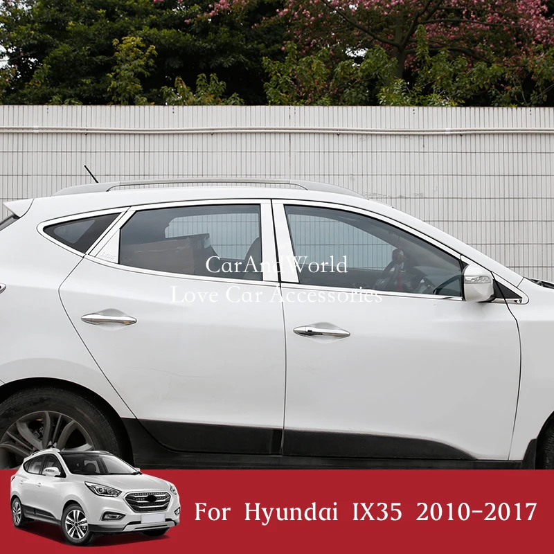 

For Hyundai IX35 2010-2022 Stainless Steel Car Door Window Pillar B/C Post Column Cover Trims Sticker External Accessories