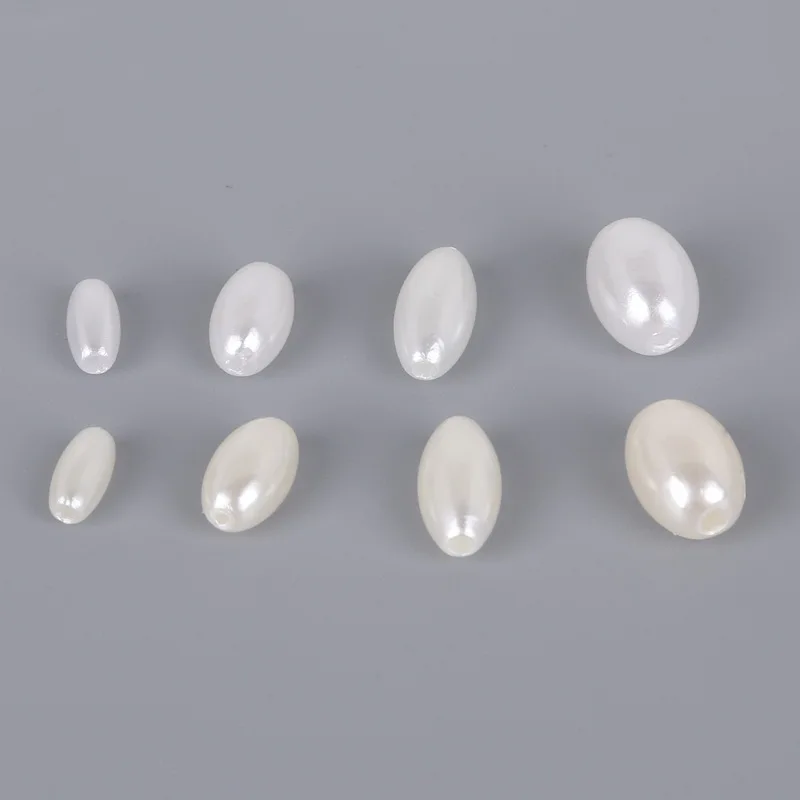 

100pcs Ivory ABS Imitation Pearl Beads Rice Bead ABS Plastic Loose Spacer Beads for Jewelry Making Findings DIY Craft