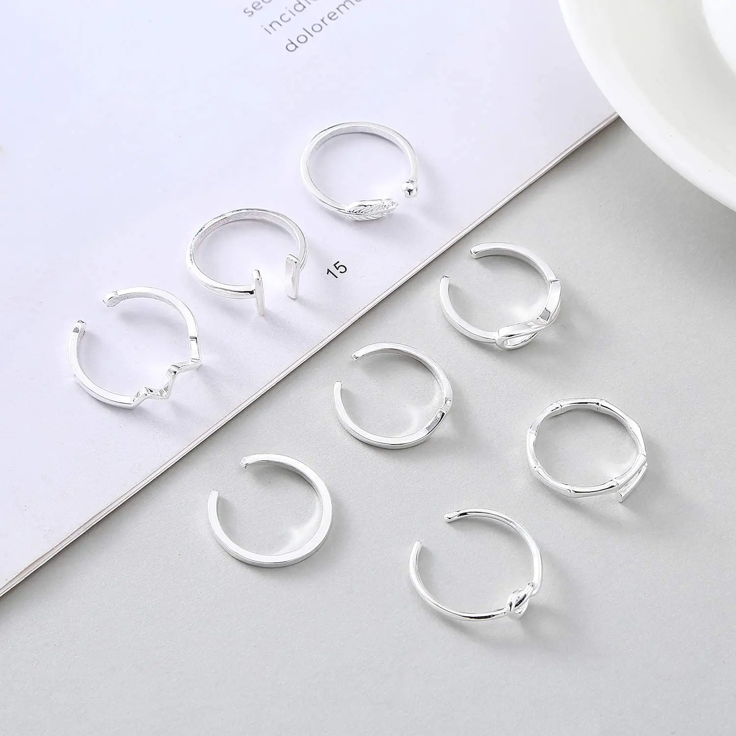 Открытые Регулируемые кольца для женщин изящные укладываемые с узлом и волной