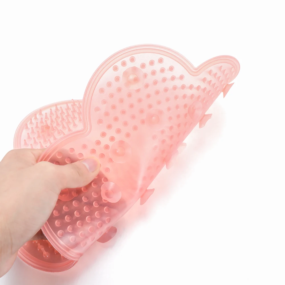 1Pc Silicone Bath Shower Mat Suction Cup Non-slip Anti Skid Pad Mats Bathroom Foot Brush Dead Skin Massager HOT | Красота и здоровье