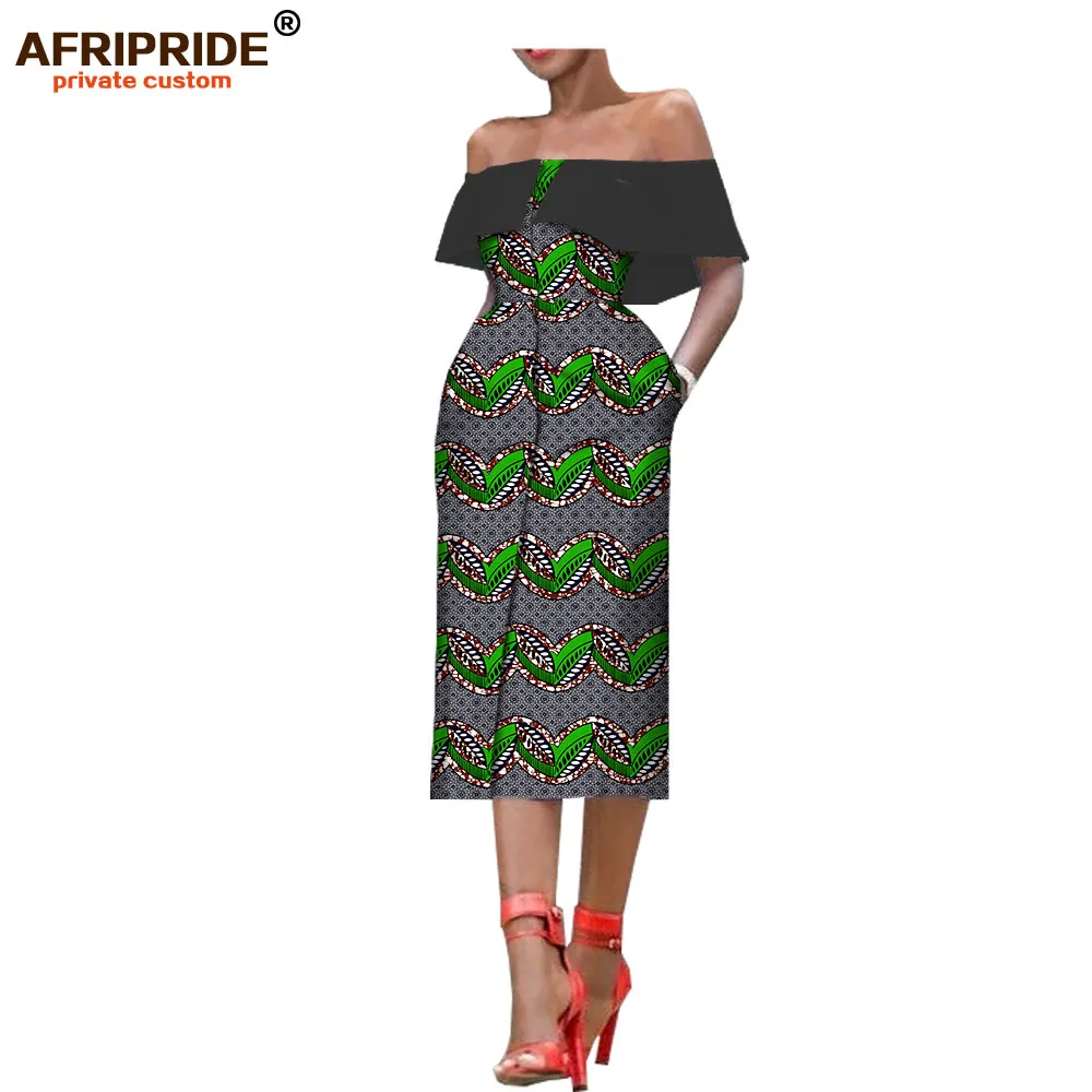 Летнее женское платье в африканском стиле, AFRIPRIDE, без рукавов, до середины икры, однобортное, без бретелек, Повседневное платье для женщин A7225159 - Цвет: 541-12