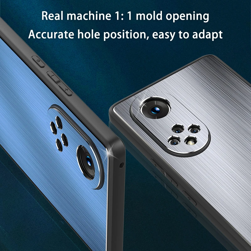 brushed phone case for huawei honor 50 pro honor 50e hard strength metal brushed back paneltpu soft edge all round protection free global shipping