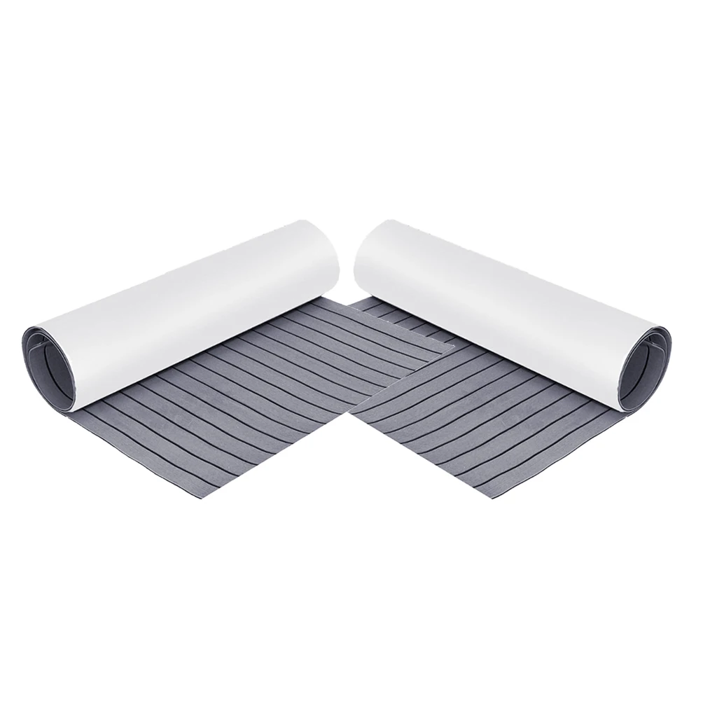 

94''X23'' Adhesive EVA Boat Decking Teak Flooring Carpets Pad Light Gray