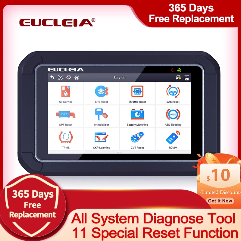 

EUCLEIA S7C OBD2 Diagnostic Tool Full System Scanner Airbag DPF EPB Oil Reset ABS SAS TPMS Auto OBD 2 Scan Tool Free Update