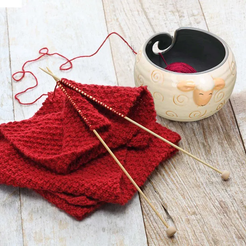 

Sleepy Sheep Shaped Yarn Knitting Bowl Yarn Ceramic Holder Home Storager Organizers