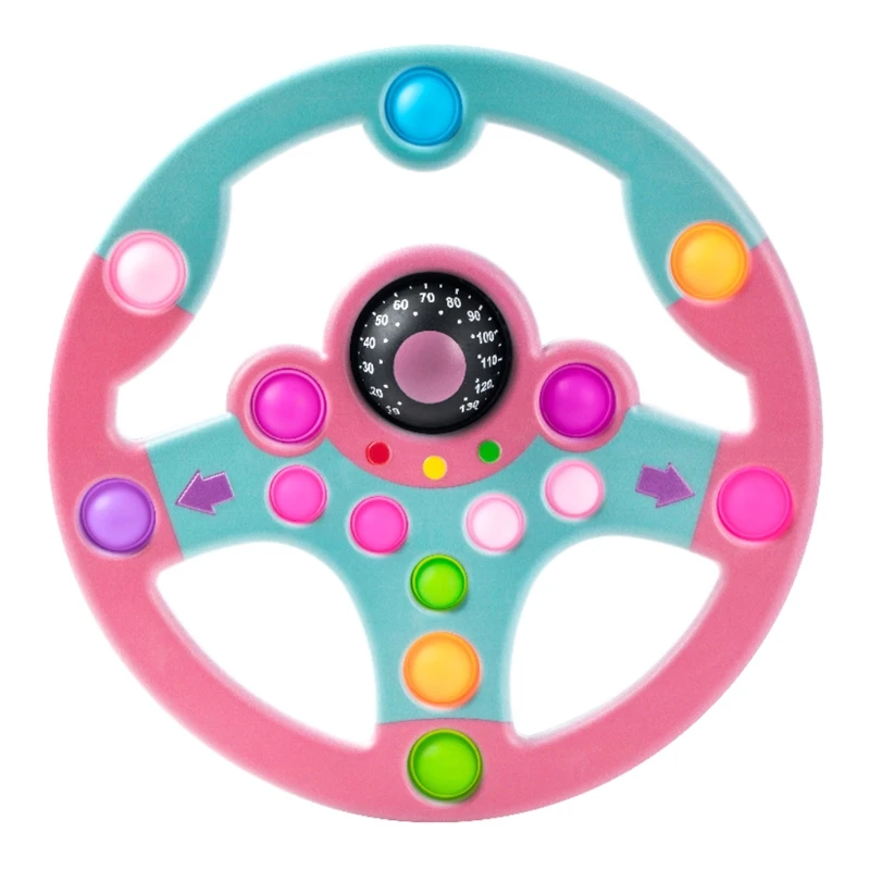 

J60B Anxiety Steering Wheel Sensory Toy Novelty Push Bubble Silicone Popping Board Funny Interactive Toy Office Hand Therapy