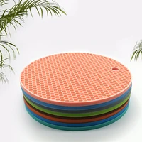 placemat silica gel pure color honeycomb pattern printed kitchen accessories waterproof non slip dining table home decoration