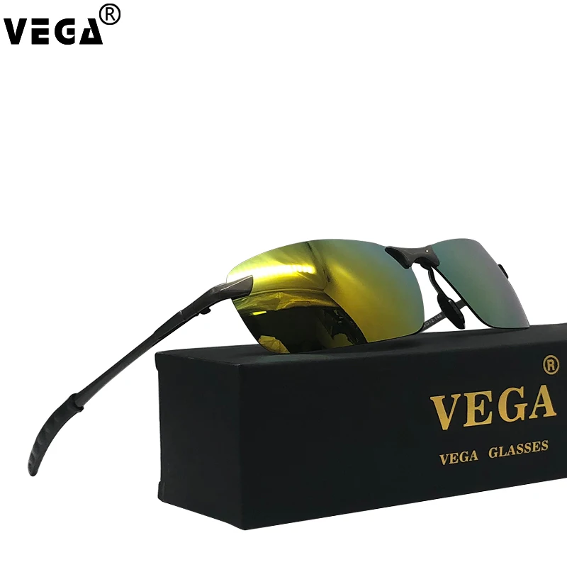 VEGA очки поляризованные зеркальные бескаркасные солнцезащитные для мужчин класс