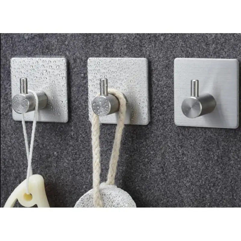 

4 PCs/Lot Modern Stainless Steel Hook Bathroom Towel Hanger Door Hanger Clothes Hanging Rack Holder Hooks Home Organizer