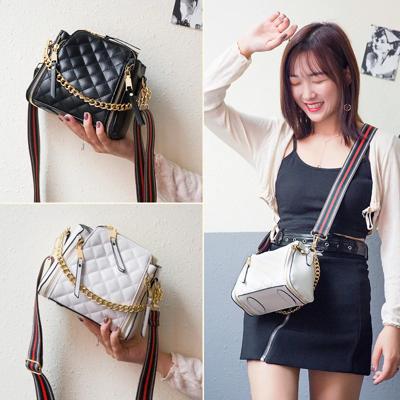 Сумка на плечо с вышивкой женские дорожные сумки кожаная стеганая сумка из