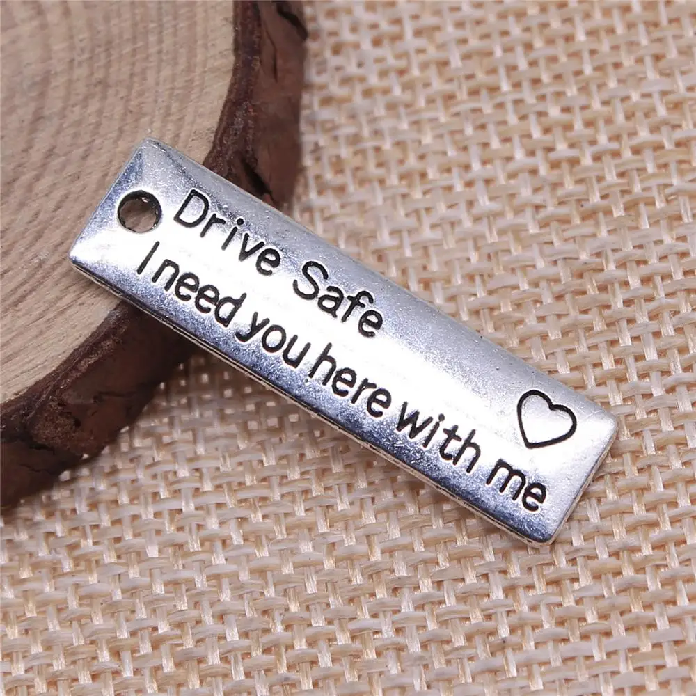 Античная бронзовая безопасная Подвеска 34x10 мм для изготовления ювелирных изделий, 60 шт./упаковка