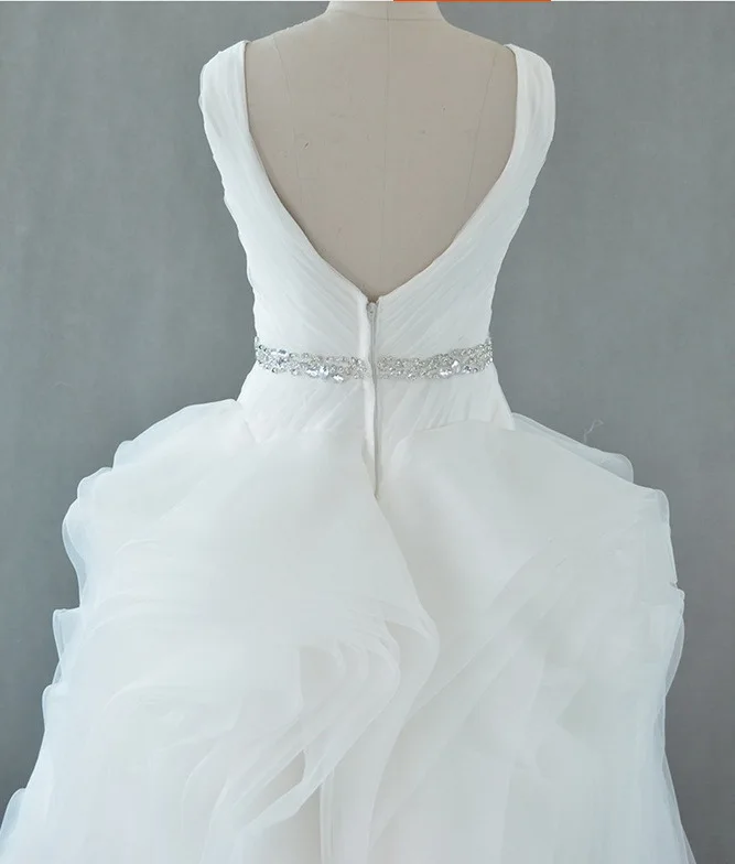 

Luxury Double-Shoulders V-neck Real Pictures Wedding Dress Bridal Gown Vestido De Novia QQ0098