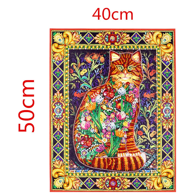 DIY Алмазная картина Блестящий Специальный Алмазный цветок кошка 5D Вышивка