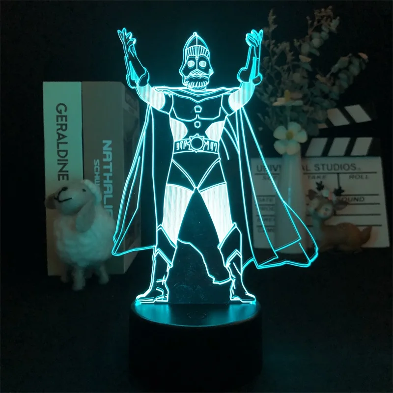 

Настольный 3D-проектор Ultraman King в японском стиле манга для спальни, детский ночник, будильник, базовый декоративный светильник