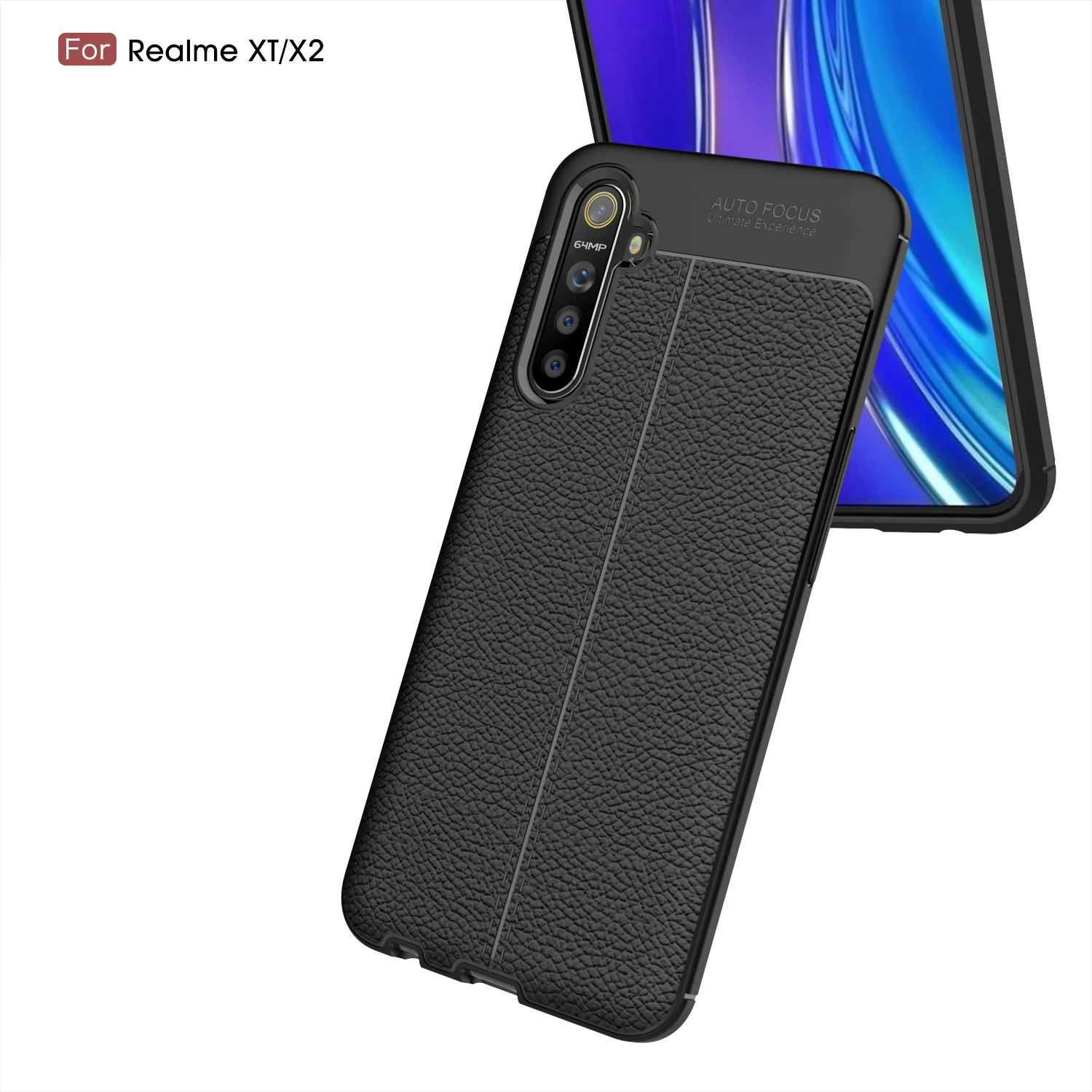 Кожаный чехол для OPPO Realme XT Чехол Роскошный силиконовый бампер-чехол телефона на