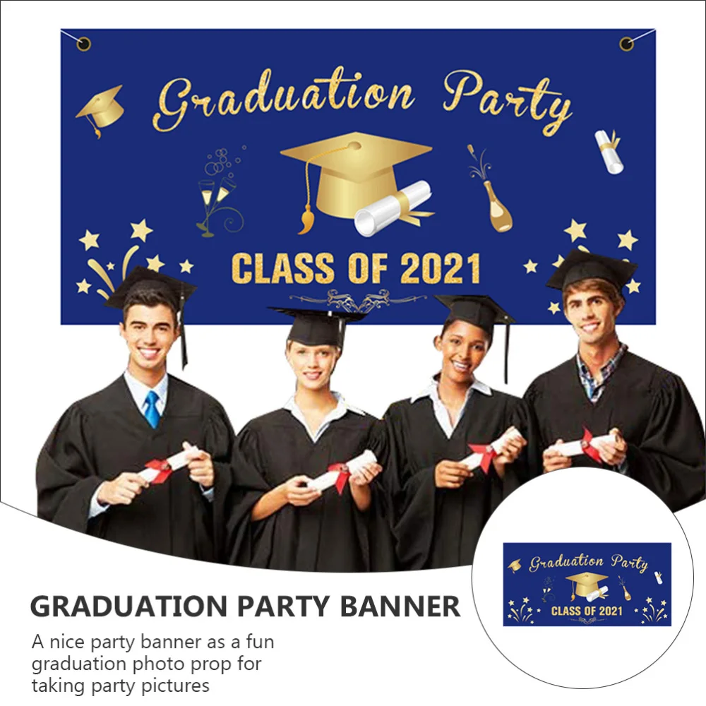 

1pc Graduation Banner Party Hanging Ornament Background Banner Party Decor