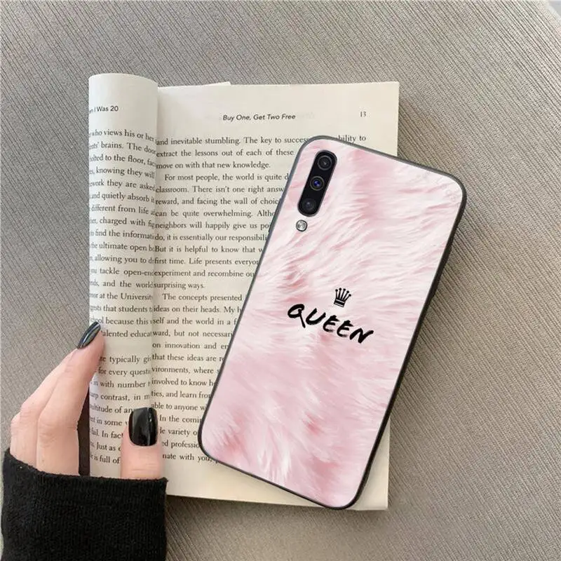 

Fashion pink queen letters Phone Case For Samsung Galaxy M10 20 30 A 40 50 70 71 6S A2 A6 A9 2018 J7 CORE PLUS STAR S10 5G C8