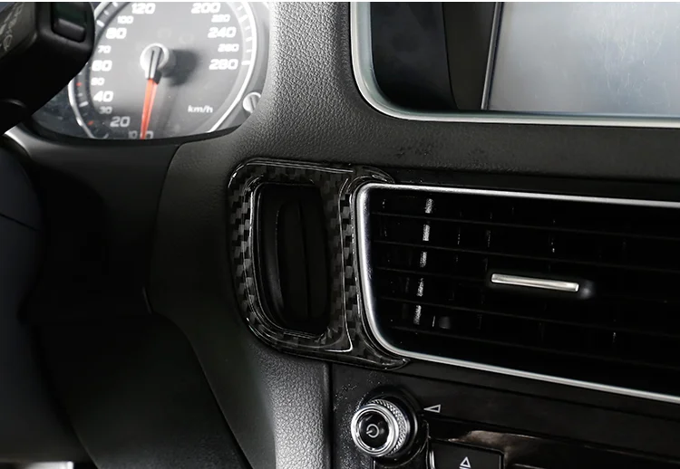 

Car styling interior keyhole decorative cover trim car accessories Stainless steel carbon fiber sticker for Audi Q5 2009-2017