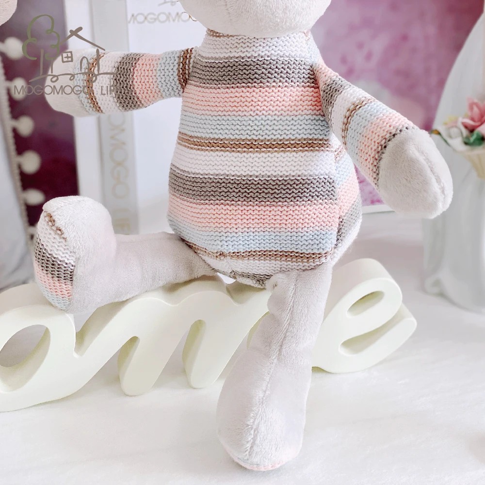 Luxury Rabbit Doll Baby Knitted Stuffed Plush Animals Ecofriendly Handmade Newborn Toy Present Crochet Bunny Soft for Infant | Игрушки и