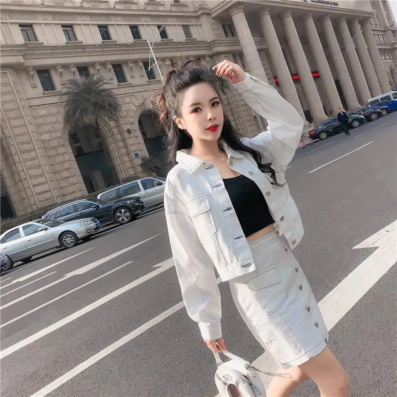 Новая мода элегантный дизайн однобортная короткая джинсовая куртка пальто с