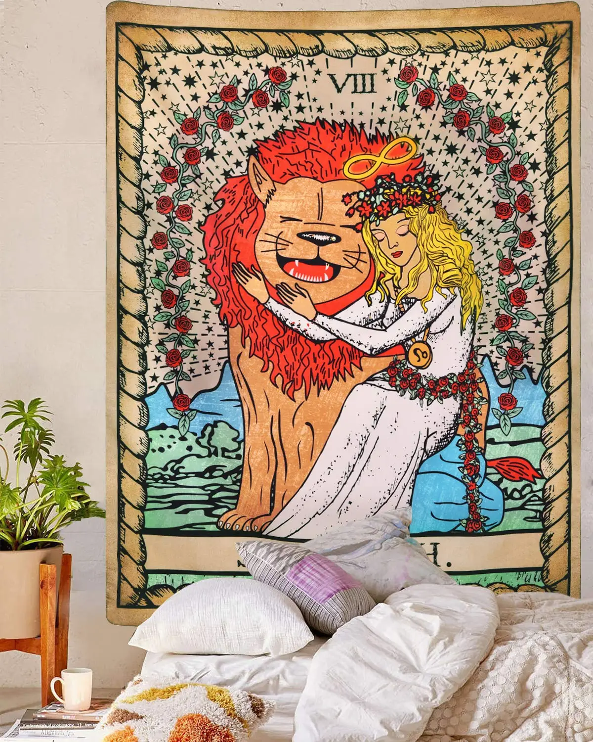 Прочные карты Таро хрупкая девушка Успокаивающая Львиный гобелен|Декоративные