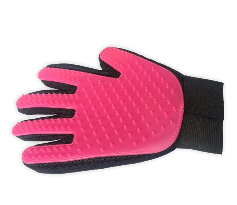 Pink Уход за домашними животными, для душа, для мытья собак, щетка для удаления волос, расческа, удаление котенок щенок, очиститель для животных, массаж для очистки пальцев - Цвет: Pink