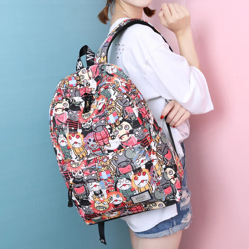 

Водонепроницаемый нейлоновый женский рюкзак, Вместительная дорожная сумка, однотонная школьная сумка для подростков, Женский консерватив...