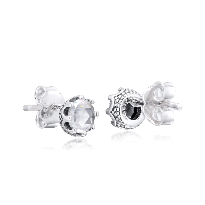 

CKK Earrings Sparkling Crown Stud Earring for Women Sterling Silver 925 Jewelry aretes Pendientes kolczyki Earing Brincos