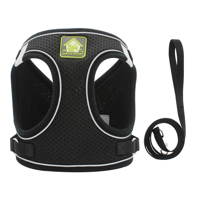 

Dog Harness Leash Set For Chihuahua Pug Small Medium Mesh Puppy Cat Vest Harnesses Reflective Walking Lead Leash