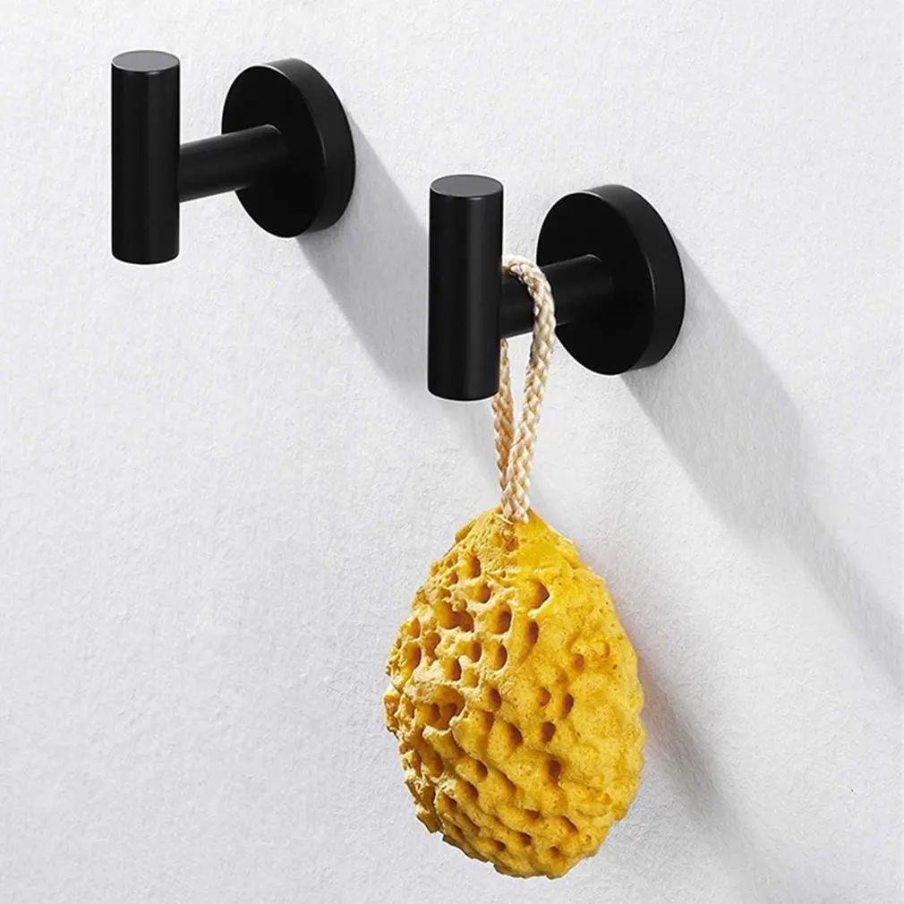 

1/2/3PCS Stainless Steel Round Kitchen Bathroom Hook Mount Hooks Rust Prevention Metal Wall Hanging Hook For Organize