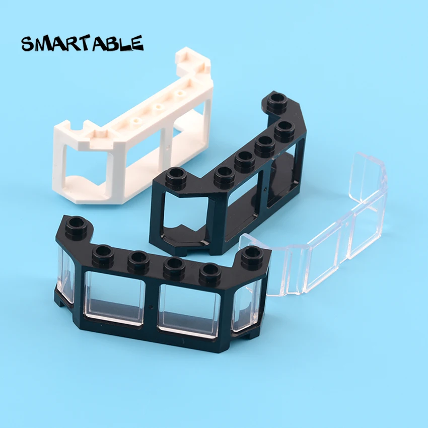 Фото Smartable кабина поезда 2x6x2 со стеклянным строительным блоком MOC, детали поезда, игрушка для кабины управления, совместимый с городом 17454 2 шт./лот №1