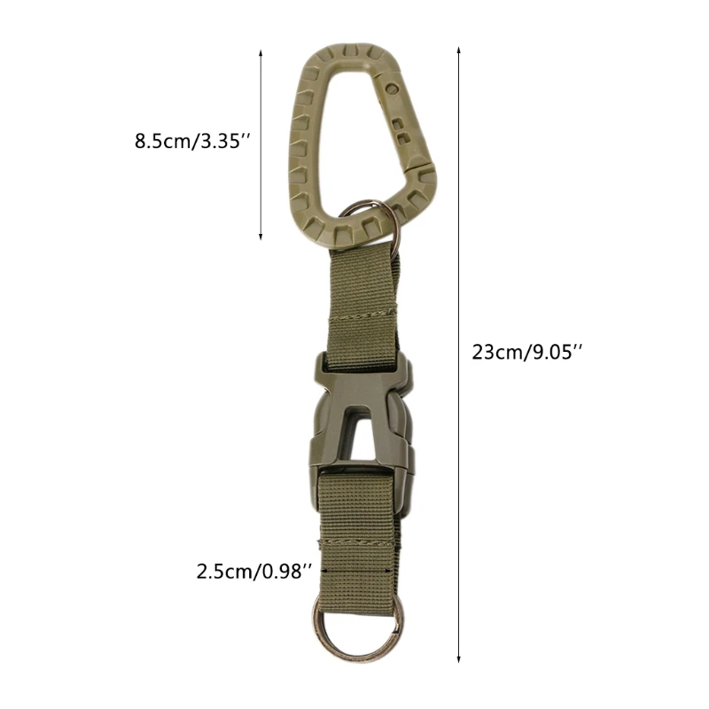 

2pcs Nylon Backpack Hanging Buckle D-ring Carabiner Clip Multi-function Key Chain for Outdoor Camping Hiking Hunting