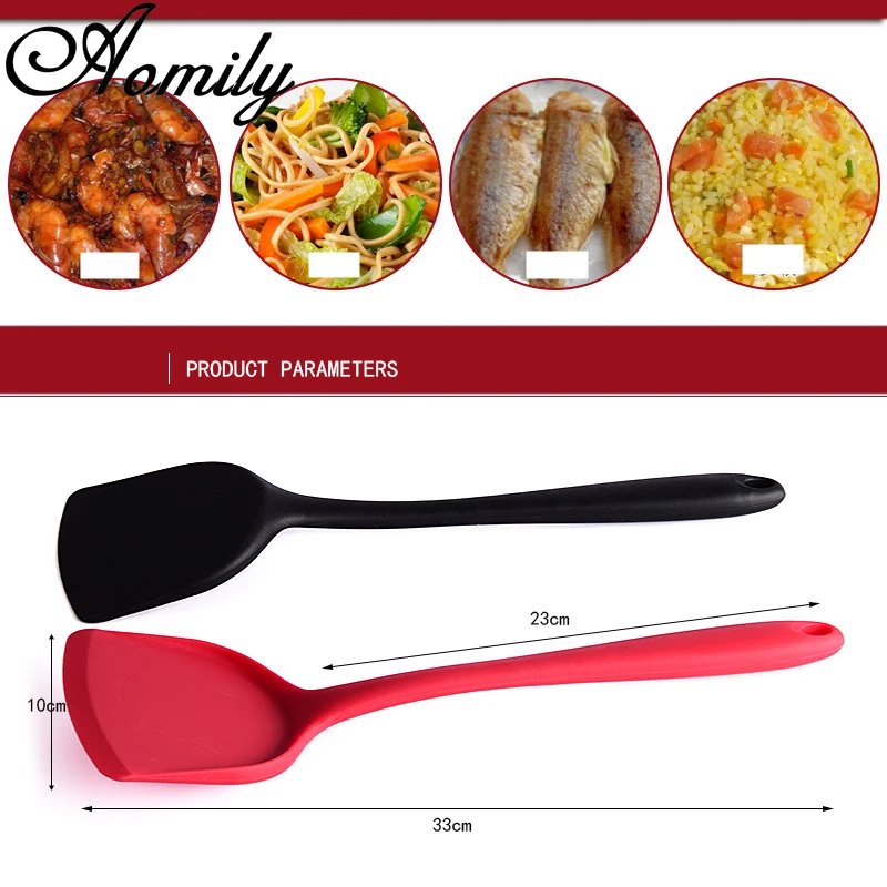 Amoliy Thickened Large Silicone Spatula Cooking Spoon Heat-Resistant Flexible Nonstick Baking | Дом и сад