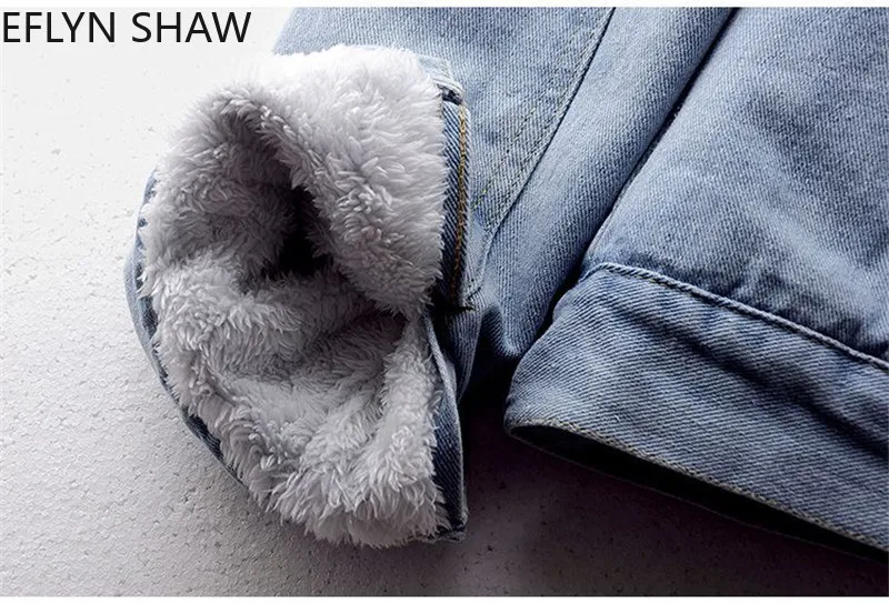 

Casual Cotton Coat Women Winter New Women Warm Fleece Jacket Light Blue Loose Short Denim Clothes Long Sleeve Thick Jeans Jacket