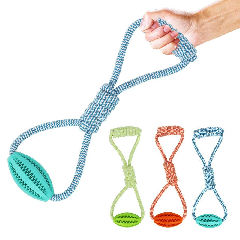 

Игрушка для собаки в форме жевать зубы резиновый утечки мяч с хлопчатобумажный канат животные игрушки собака Еда лечения кормушка для чист...