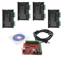 cnc control system kit 1red breakout board usb mach3 100khz 4 axis interface driver motion controller4 2dm542