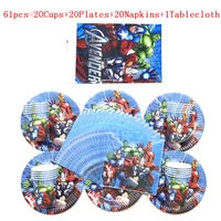 hot superhero theme kids birthday plates cups napkins party decoration set party supplies baby birthday event party supplies