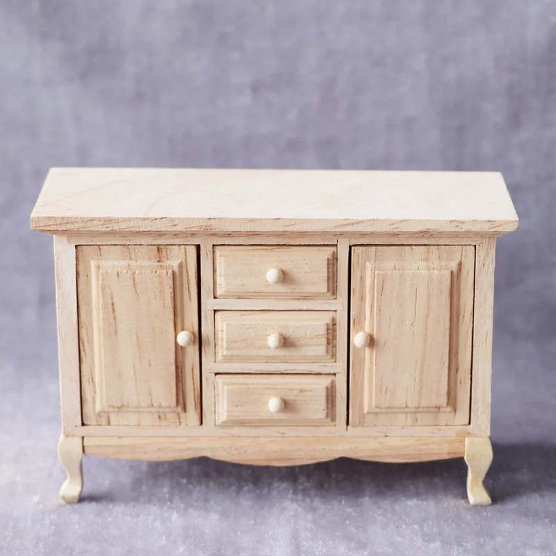 

1:12 diy dollhouse furniture handmade miniature model Retro woode cabinet