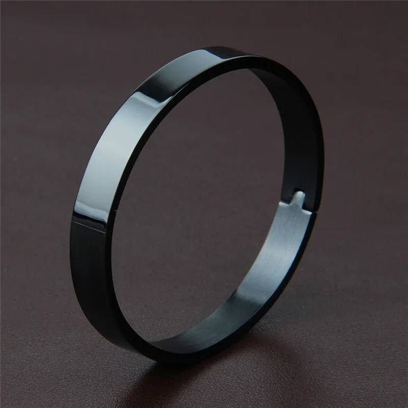 Sangsy 6mm/8mm Width Women/Men Bracelets &amp Bangle Open Cuff Design Stainless Steel 4 Colors for Womens Couple Bracelet | Украшения и