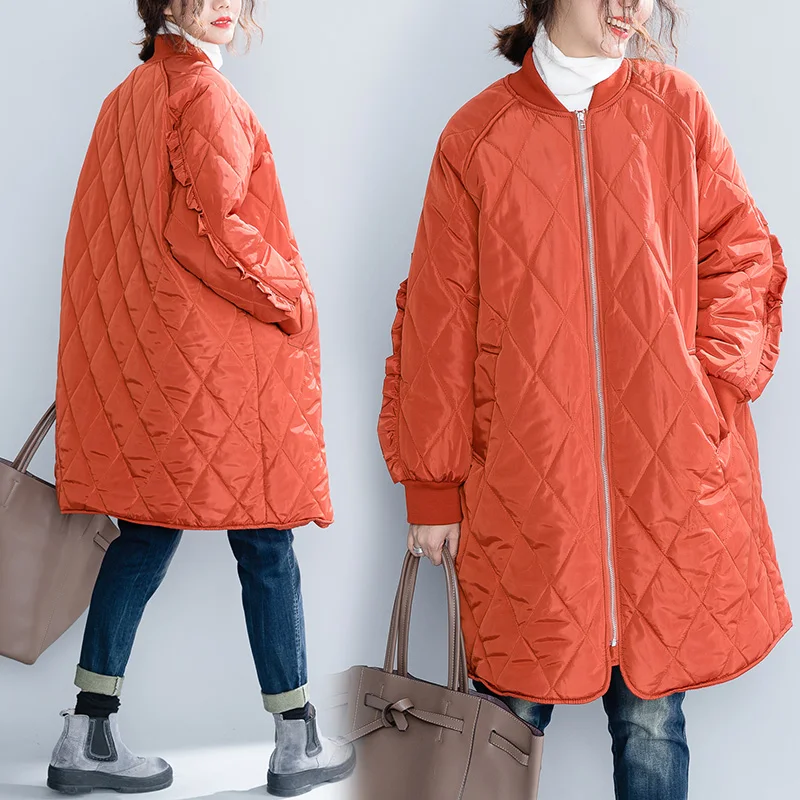 

Fashion Large Size Women's Autumn Winter Jackets New Korean Long Paragraph Fluffy Down Cotton Parkas Coat Ladies Outerwear F137