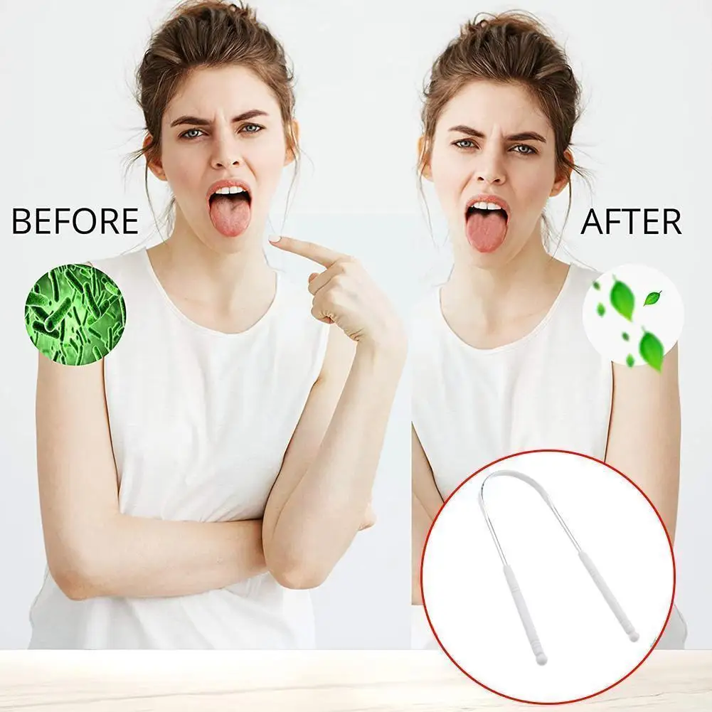

Tongue Scraper Steel Oral Tongue Cleaner Brush Fresh Toothbrush Breath Coated Cleaning Care Hygiene Oral Tools Tongue M5Q6