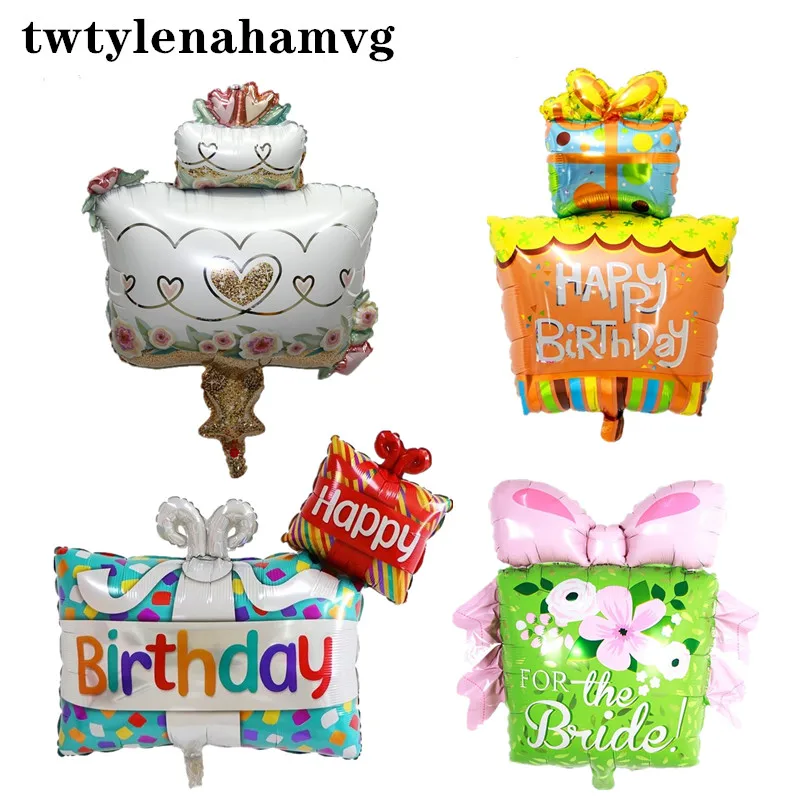 Новый цвет подарок на день рождения торт игрушка из алюминиевой фольги воздушный