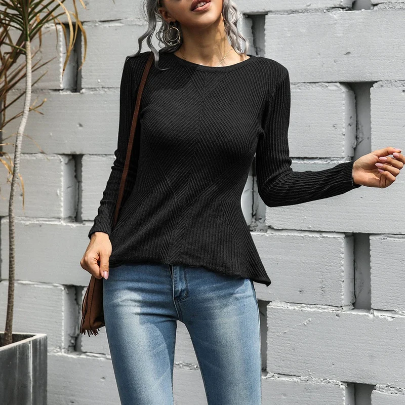 

Warm Soft Sweater Women's Autumn Winter Fashion Casual Ruffle Long Sleeve Pullover Knitting Shirt Top Sweaters