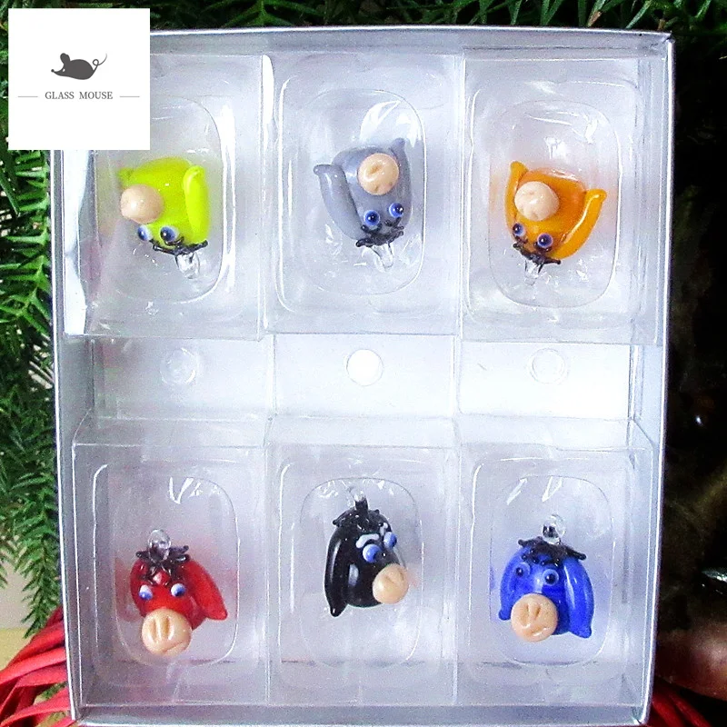 

NEW Decorative Figurines Miniature glass Horsehead Pendant murano Style Home garden decor handmade glass Cartoon Animals statues