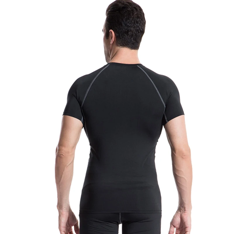Новинка 2019 Мужская компрессионная облегающая футболка для фитнеса баскетбола