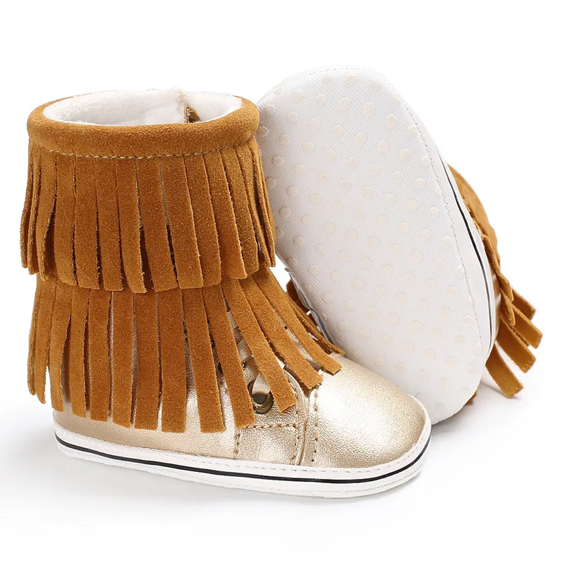 Сапоги для малышей с бахромой обувь маленьких девочек Размеры 1 Милые Детские