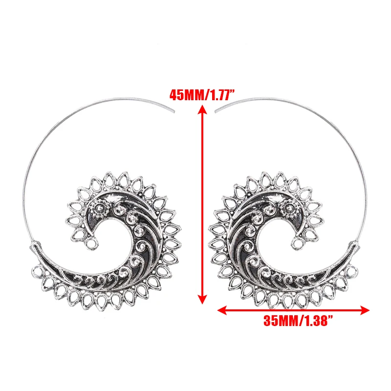 Винтажные Подвески серебрянный металлический серьги резные цветок круглые