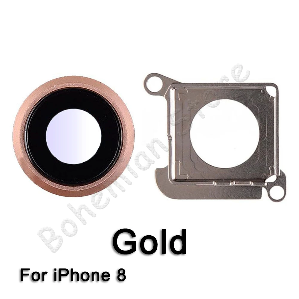 Для iPhone 7 8 Plus сапфировый Кристалл задняя камера стекло объектив кольцо Крышка оригинальные запасные части - Цвет: i8 Gold