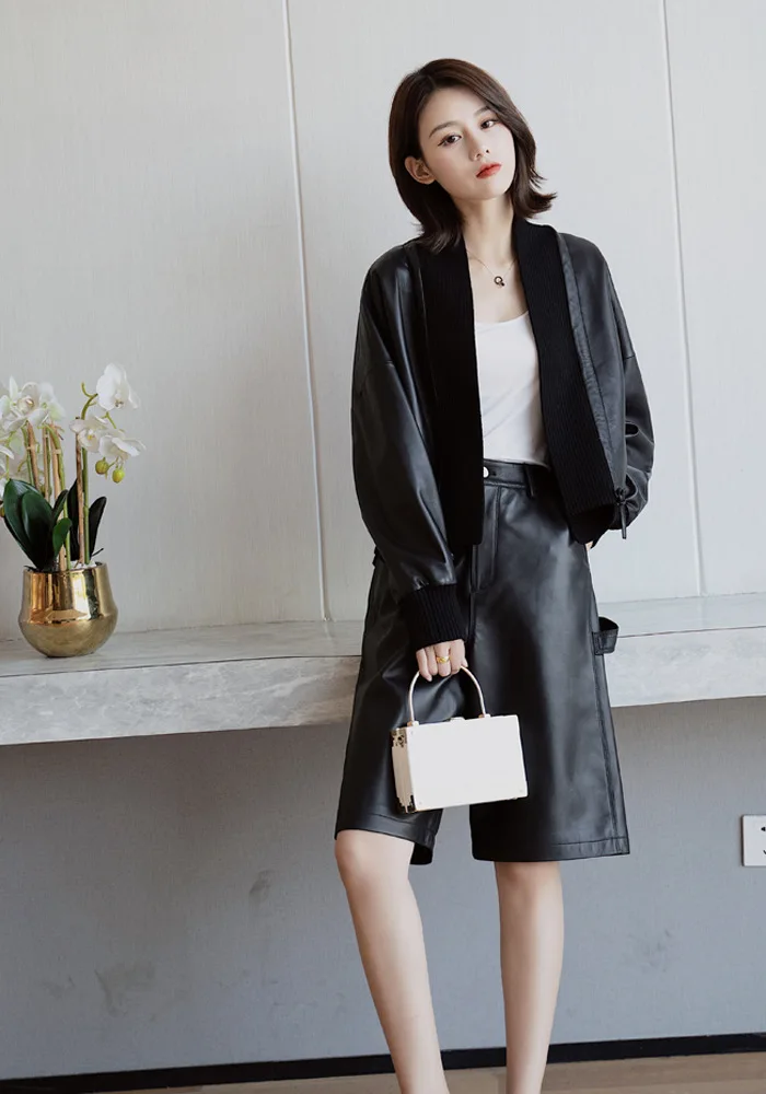 2020 Autumn High Quality Sheepskin leather Short Coat Fashion women's Genuine Leather jackets C532